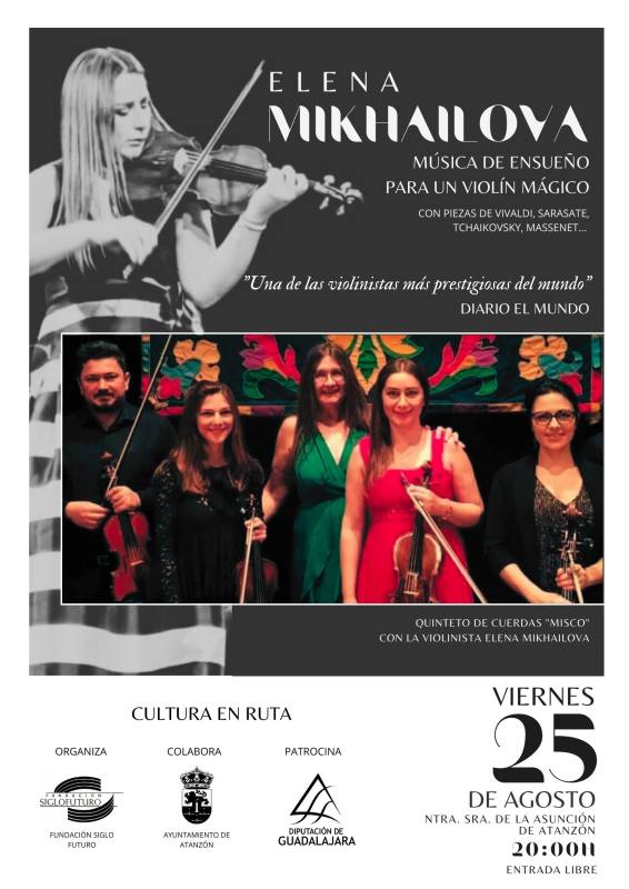 Elena Mikhailova actuará en Nuestra Señora de la Asunción de Atanzón dentro del Ciclo "Cultura en Ruta" el próximo 25 de agosto