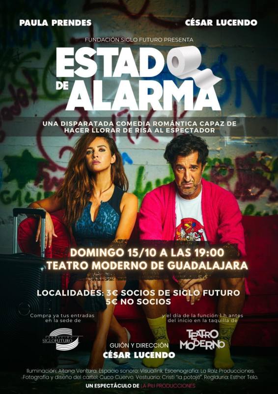 Estado de Alarma, una comedia protagonizada por Paula Prendes y César Lucendo en el Teatro Moderno de Guadalajara.