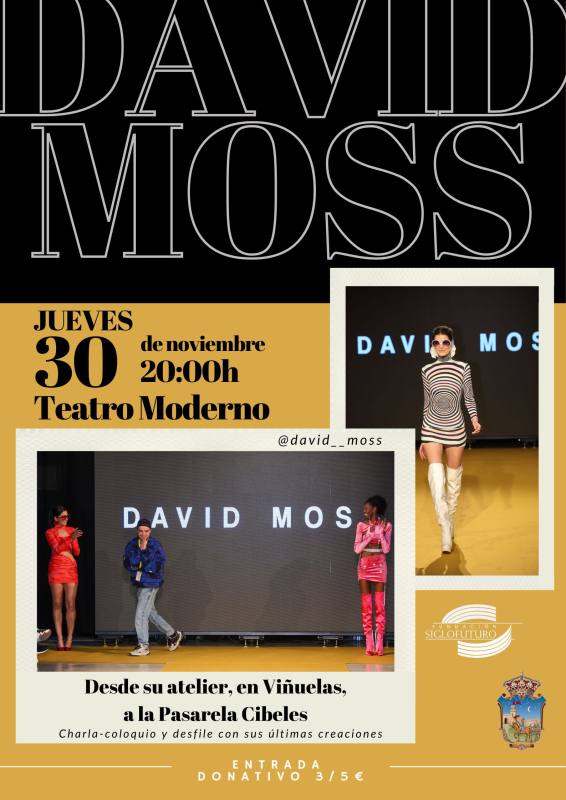 El diseñador David Moss participa en un coloquio desfile organizado por la Fundación Siglo Futuro en el Teatro Moderno de Guadalajara